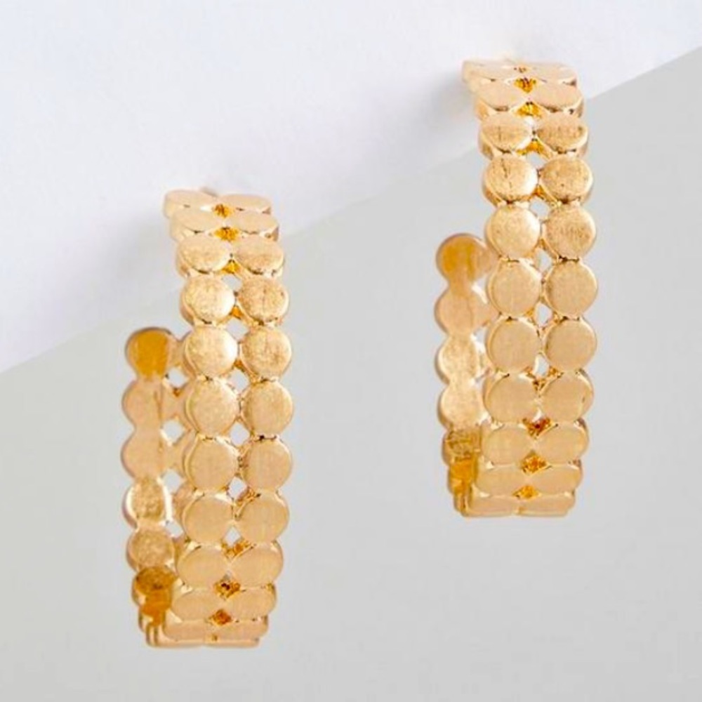 Torrid Hammered Gold Hoops